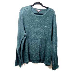 Michael Kors Marbled Pine Cotton Wool Crewneck Waffle Thermal Knit Shirt Mens XL